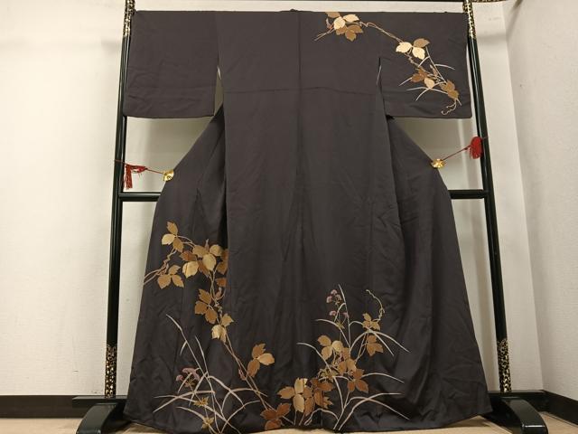 平和屋着物●訪問着　枝花文　金彩　正絹　逸品　AABK9973ph