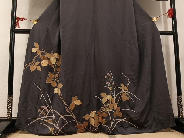平和屋着物●訪問着　枝花文　金彩　正絹　逸品　AABK9973ph