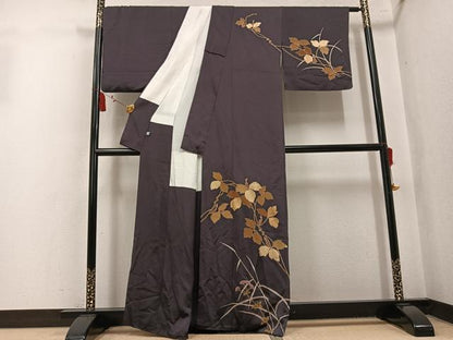 平和屋着物●訪問着　枝花文　金彩　正絹　逸品　AABK9973ph