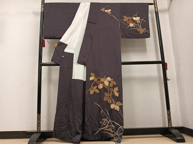 平和屋着物●訪問着　枝花文　金彩　正絹　逸品　AABK9973ph