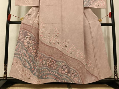 平和屋着物●訪問着　辻が花　絞り　正絹　逸品　AABK9974ph