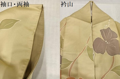 平和屋着物●上質な小紋　地紋起こし　枝花文　正絹　逸品　AABK9975ph