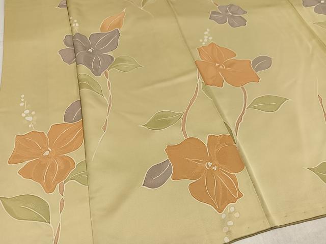 平和屋着物●上質な小紋　地紋起こし　枝花文　正絹　逸品　AABK9975ph