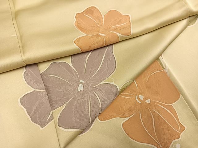 平和屋着物●上質な小紋　地紋起こし　枝花文　正絹　逸品　AABK9975ph
