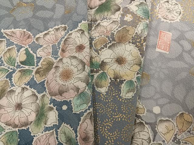 平和屋着物●訪問着　作家物　辻が花　暈し染め　金彩　正絹　逸品　AABK9976ph