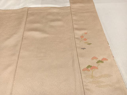 平和屋着物●訪問着　御所車草花文　暈し染め　金彩　正絹　逸品　AABK9982ph