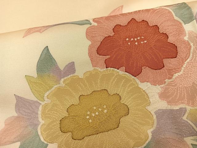平和屋着物●上質な小紋　地紋起こし　草花文　正絹　逸品　AABK9987ph
