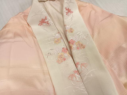 平和屋着物●長襦袢　袷　作家物　霞地紋　暈し染め　半衿刺繍　正絹　逸品　AABK9988ph