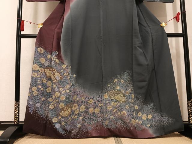 平和屋着物●訪問着　辻が花　暈し染め　金彩　正絹　逸品　AABK9991ph