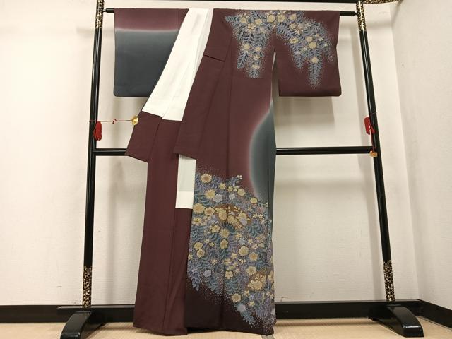 平和屋着物●訪問着　辻が花　暈し染め　金彩　正絹　逸品　AABK9991ph
