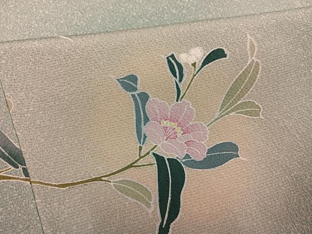 平和屋着物●訪問着　友禅　枝花文　暈し染め　三越扱い　正絹　逸品　AABK9993ph