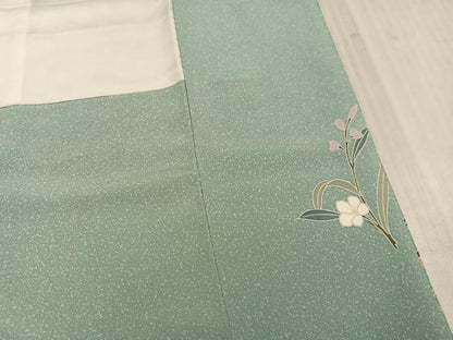 平和屋着物●訪問着　友禅　枝花文　暈し染め　三越扱い　正絹　逸品　AABK9993ph
