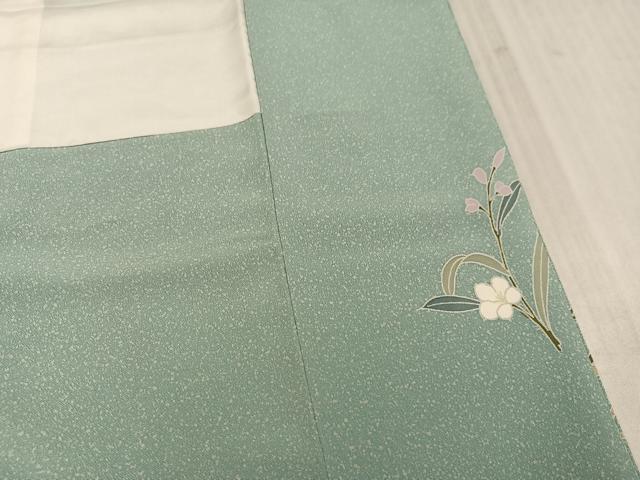 平和屋着物●訪問着　友禅　枝花文　暈し染め　三越扱い　正絹　逸品　AABK9993ph
