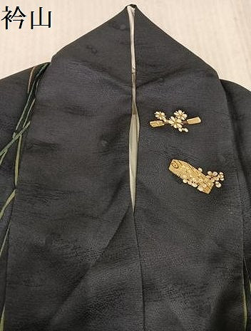 平和屋着物●上質な小紋　櫛　簪　花　金彩　正絹　逸品　AABK9995ph