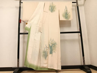 平和屋着物●訪問着　草花文　暈し染め　正絹　逸品　AABK9996ph