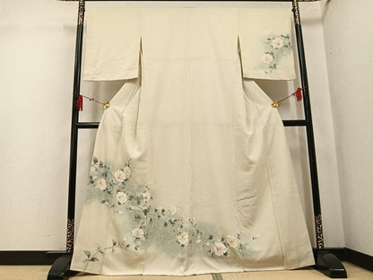 平和屋着物●訪問着　枝花文　暈し染め　金彩　正絹　逸品　AABK9997ph
