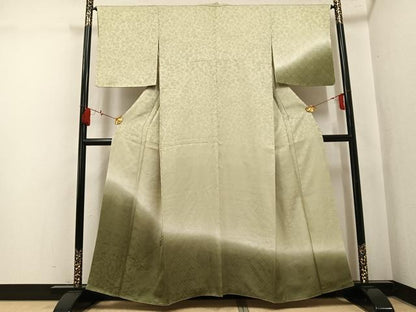 平和屋着物●訪問着　草花地紋　暈し染め　正絹　逸品　AABK9998ph