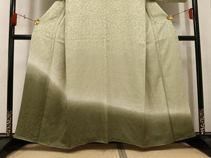 平和屋着物●訪問着　草花地紋　暈し染め　正絹　逸品　AABK9998ph