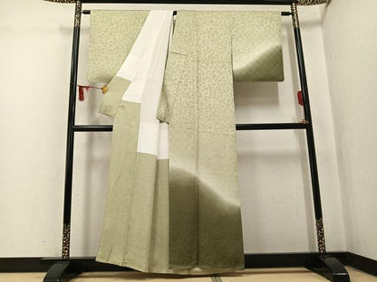 平和屋着物●訪問着　草花地紋　暈し染め　正絹　逸品　AABK9998ph