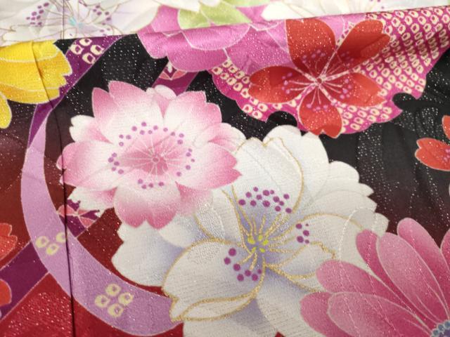 平和屋着物●豪華振袖　刺繍　雪輪花文　金銀糸　金彩　銀通し地　正絹　逸品　AABL0001ck