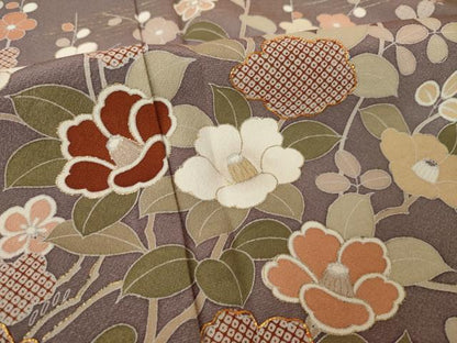 平和屋着物●訪問着　駒刺繍　立波花文　暈し染め　金彩　正絹　逸品　AABL0002ck