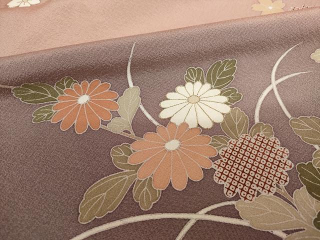 平和屋着物●訪問着　駒刺繍　立波花文　暈し染め　金彩　正絹　逸品　AABL0002ck