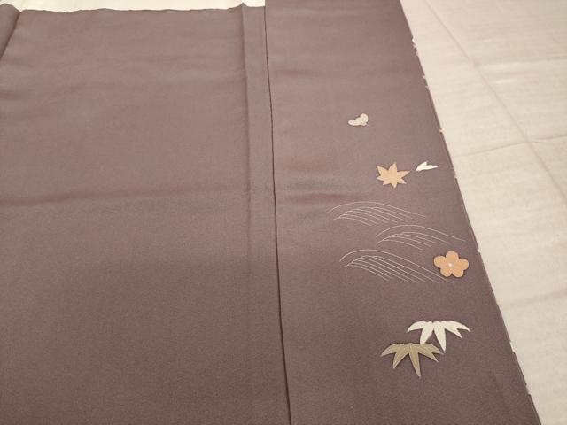 平和屋着物●訪問着　駒刺繍　立波花文　暈し染め　金彩　正絹　逸品　AABL0002ck