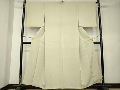 平和屋着物●上質な色無地　作家物　砂色　正絹　逸品　AABL0004ck