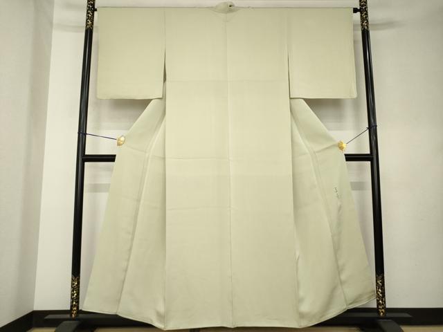 平和屋着物●上質な色無地　作家物　砂色　正絹　逸品　AABL0004ck