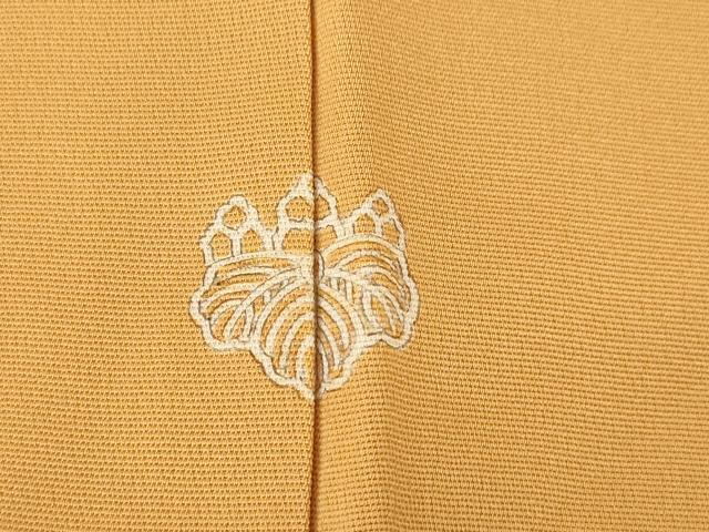平和屋着物●上質な色無地　草花地紋　柑子色　正絹　逸品　AABL0006ck
