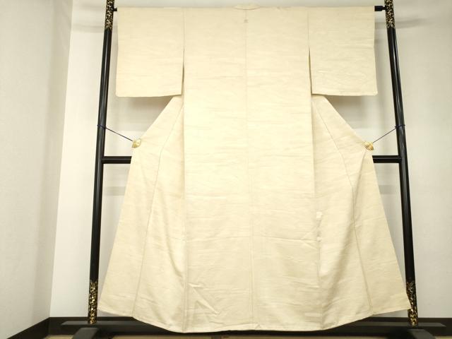 平和屋着物●上質な色無地　立波地紋　蜂蜜色　正絹　逸品　AABL0010ck