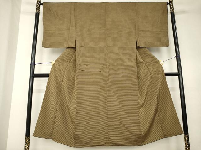 平和屋着物●男性　お召　縞　正絹　逸品　AABL0012ck