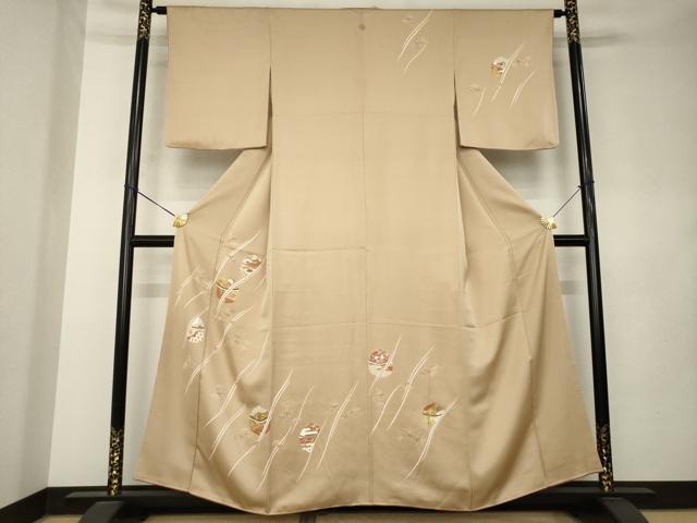 平和屋着物●訪問着　友禅　駒刺繍　鈴　正絹　逸品　AABL0014ck