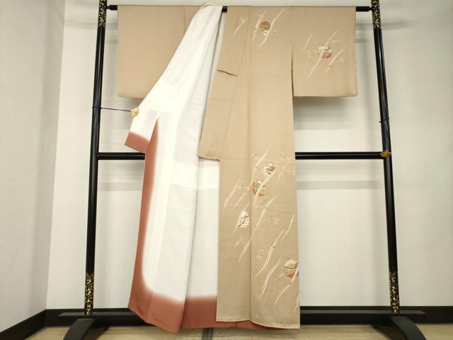 平和屋着物●訪問着　友禅　駒刺繍　鈴　正絹　逸品　AABL0014ck