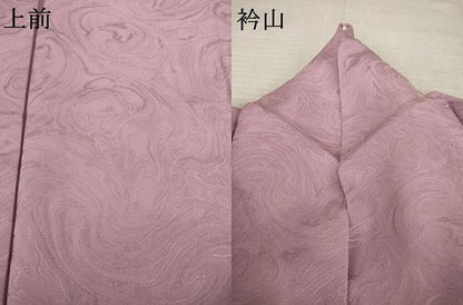 平和屋着物●上質な色無地　流水地紋　梅鼠色　正絹　逸品　AABL0017ck