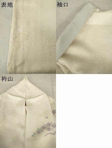 平和屋着物●訪問着　絞り　舞花文　暈し染め　金彩　金通し地　正絹　逸品　AABL0018ck