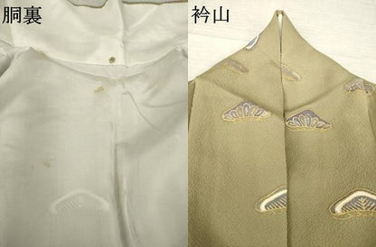 平和屋着物●訪問着　松文　金彩　正絹　逸品　AABL0019ck