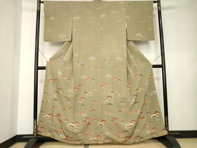 平和屋着物●訪問着　松文　金彩　正絹　逸品　AABL0019ck