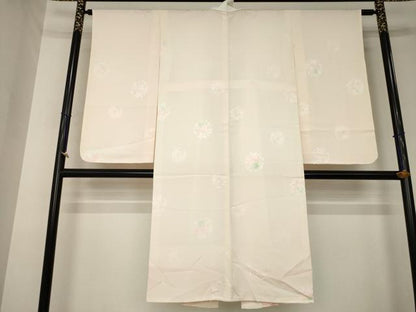 平和屋着物●長襦袢　袷　花地紋　暈し染め　半衿刺繍　正絹　逸品　AABL0024ck