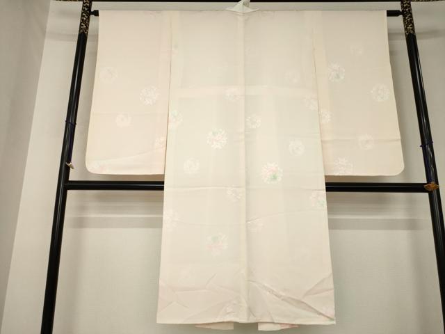 平和屋着物●長襦袢　袷　花地紋　暈し染め　半衿刺繍　正絹　逸品　AABL0024ck