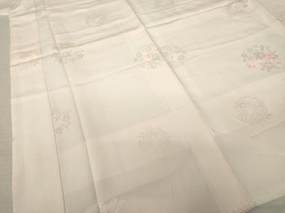 平和屋着物●長襦袢　袷　花地紋　暈し染め　半衿刺繍　正絹　逸品　AABL0024ck