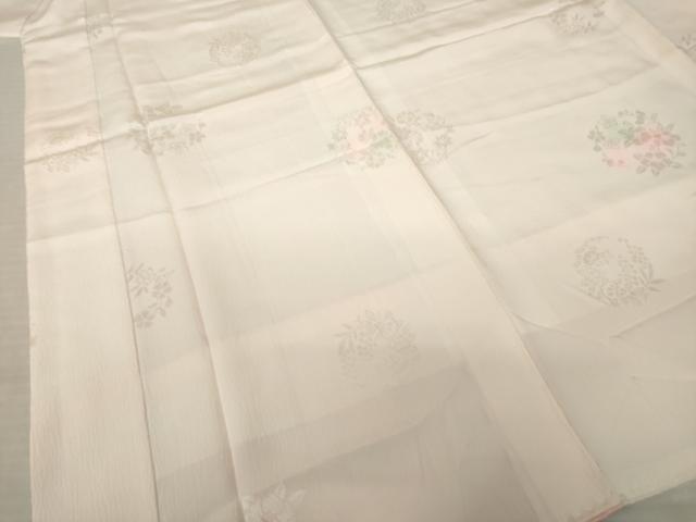 平和屋着物●長襦袢　袷　花地紋　暈し染め　半衿刺繍　正絹　逸品　AABL0024ck