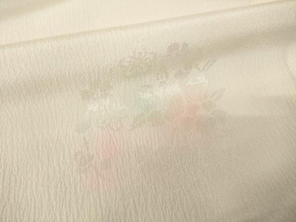 平和屋着物●長襦袢　袷　花地紋　暈し染め　半衿刺繍　正絹　逸品　AABL0024ck