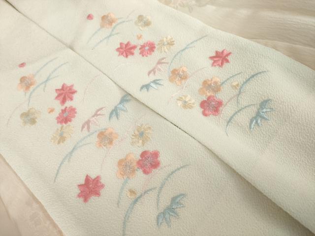 平和屋着物●長襦袢　袷　花地紋　暈し染め　半衿刺繍　正絹　逸品　AABL0024ck
