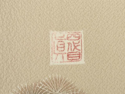 平和屋着物●名門・上野家　四代目 上野真(二代目 上野為二)　訪問着　友禅　風景文　正絹　逸品　AABL0026ck