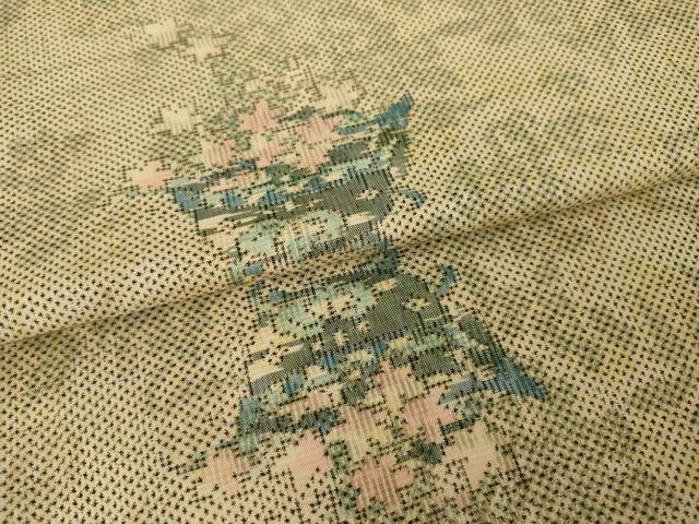 平和屋着物●本場大島紬　7マルキ　飾花文　正絹　逸品　AABL0027ck