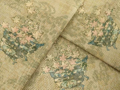 平和屋着物●本場大島紬　7マルキ　飾花文　正絹　逸品　AABL0027ck
