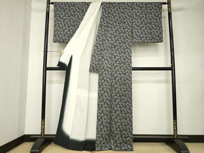平和屋着物●上質な小紋　菊唐草文　正絹　逸品　AABL0029ck