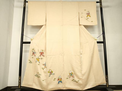 平和屋着物●訪問着　唐子　正絹　逸品　AABL0031ck