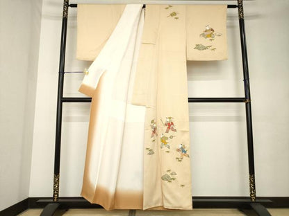 平和屋着物●訪問着　唐子　正絹　逸品　AABL0031ck